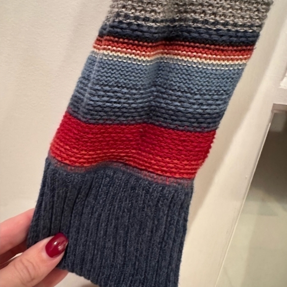 Ralph Lauren | Lauren Jeans Co Red/Blue/Grey Striped Open Front Cardigan Size L - Picture 5 of 7